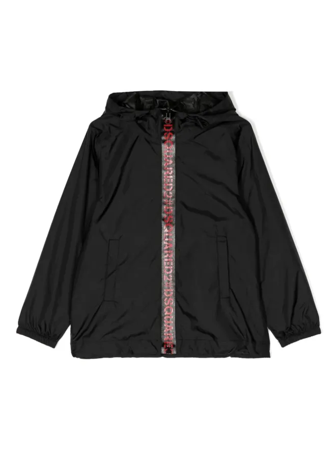 DSQUARED2 KIDS DSQUARED2 KIDS ロゴプリント フード付きジャケット ブラックの商品画像