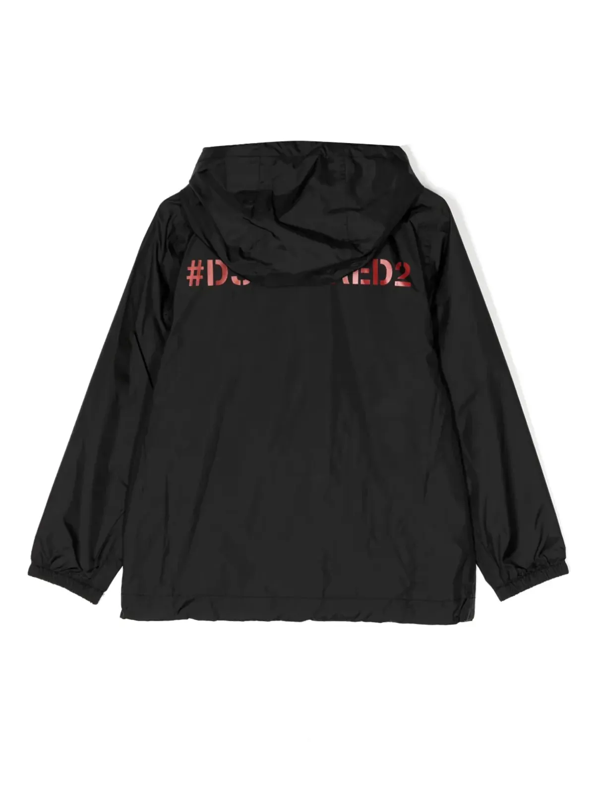 DSQUARED2 KIDS ロゴプリント フード付きジャケット ブラック - 画像2