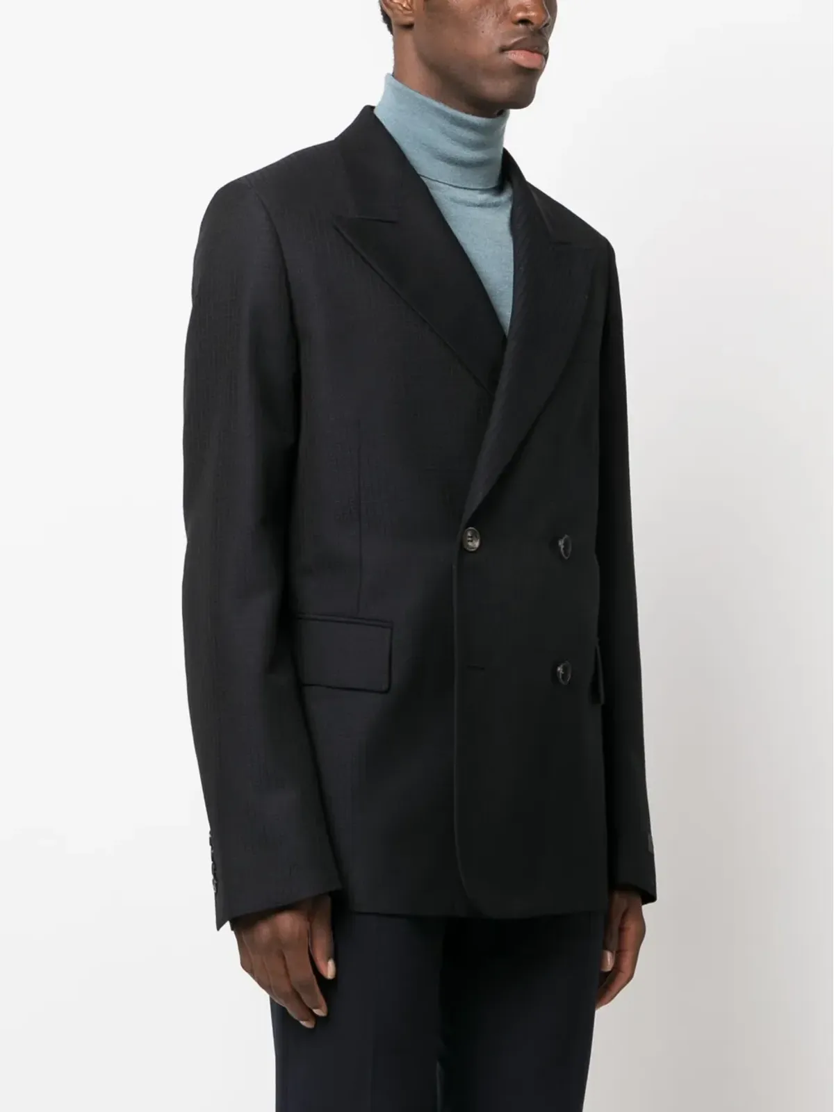 Lanvin チェック柄 ダブルブレスト ブレザー - 画像3