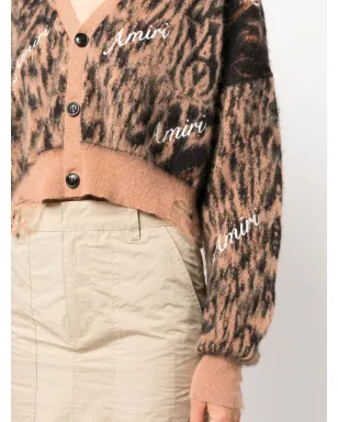AMIRI レオパード柄クロップドカーディガン - サムネイル5