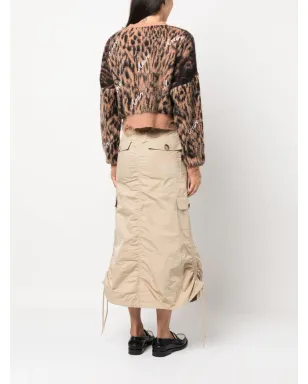 AMIRI レオパード柄クロップドカーディガン - サムネイル4