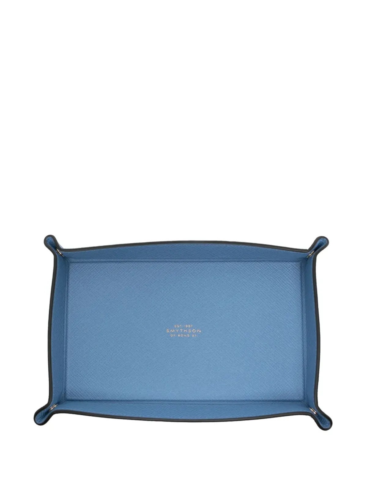 Smythson 長方形レザーのトリンケットトレイ - ブルー - 画像2
