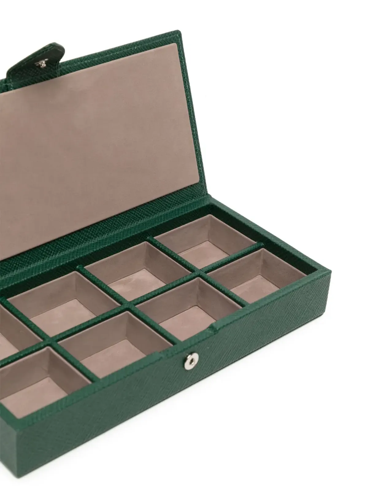 Smythson パナマレザー カフリンクボックス - グリーン - 画像4