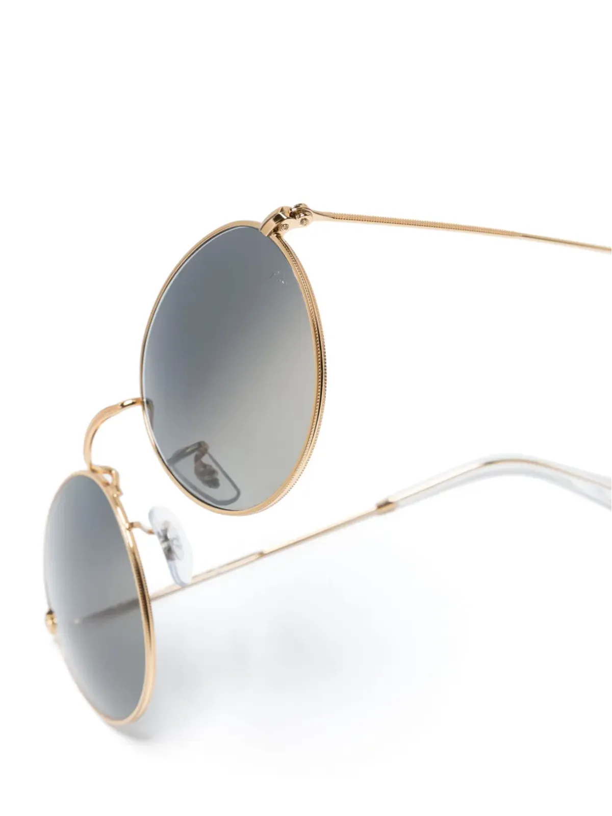 Ray-Ban メタリック ラウンドフレーム サングラス - ゴールド - 画像3