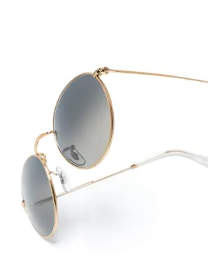 Ray-Ban メタリック ラウンドフレーム サングラス - ゴールド - サムネイル3