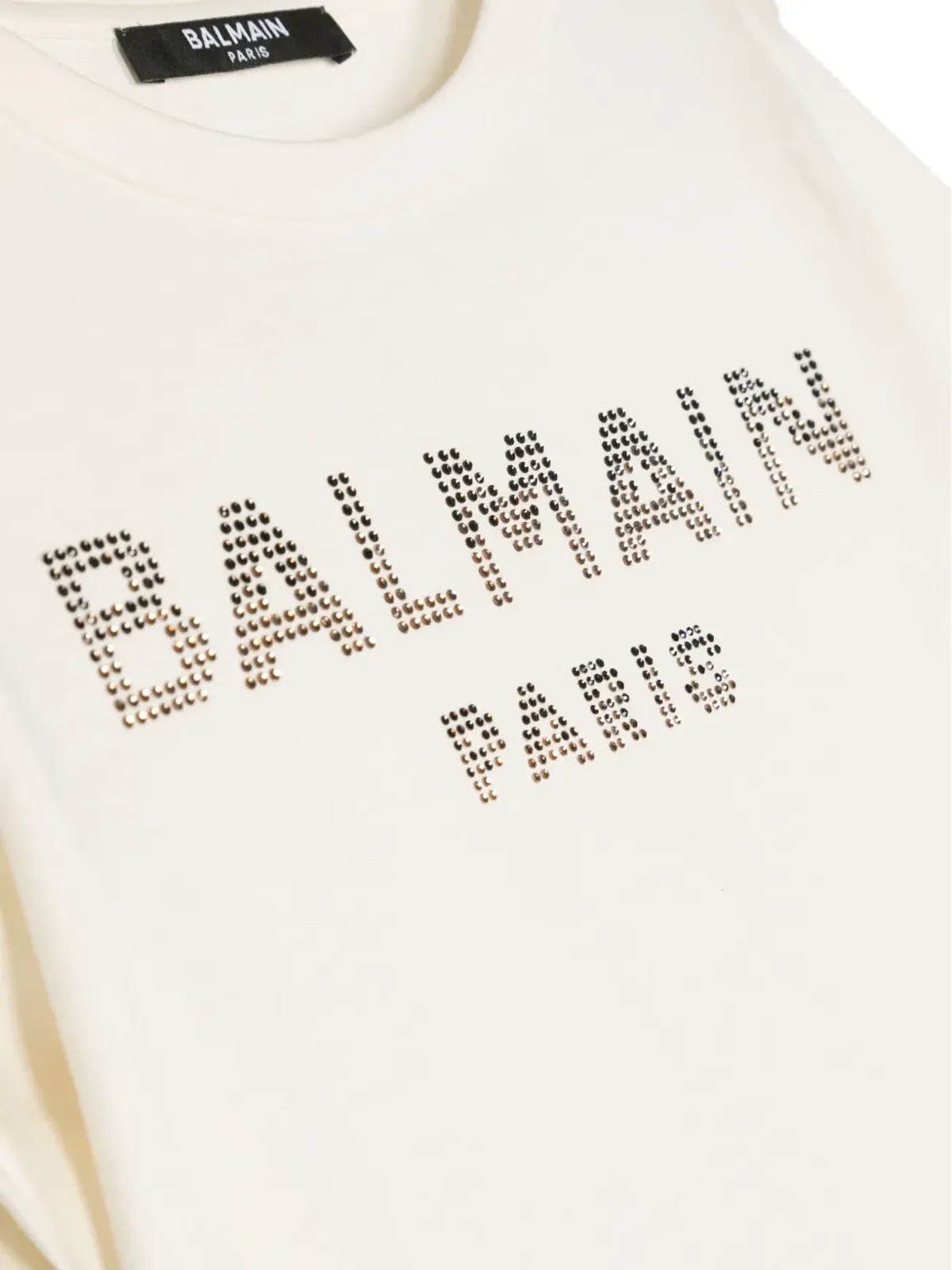 Balmain Kids ラインストーン装飾ロゴTシャツ - 画像3