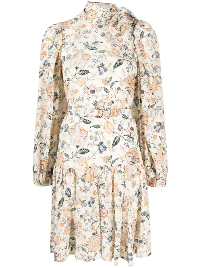 Ulla Johnson Ulla Johnson 花柄プリント リボンディテール ドレス - Neutralsの商品画像