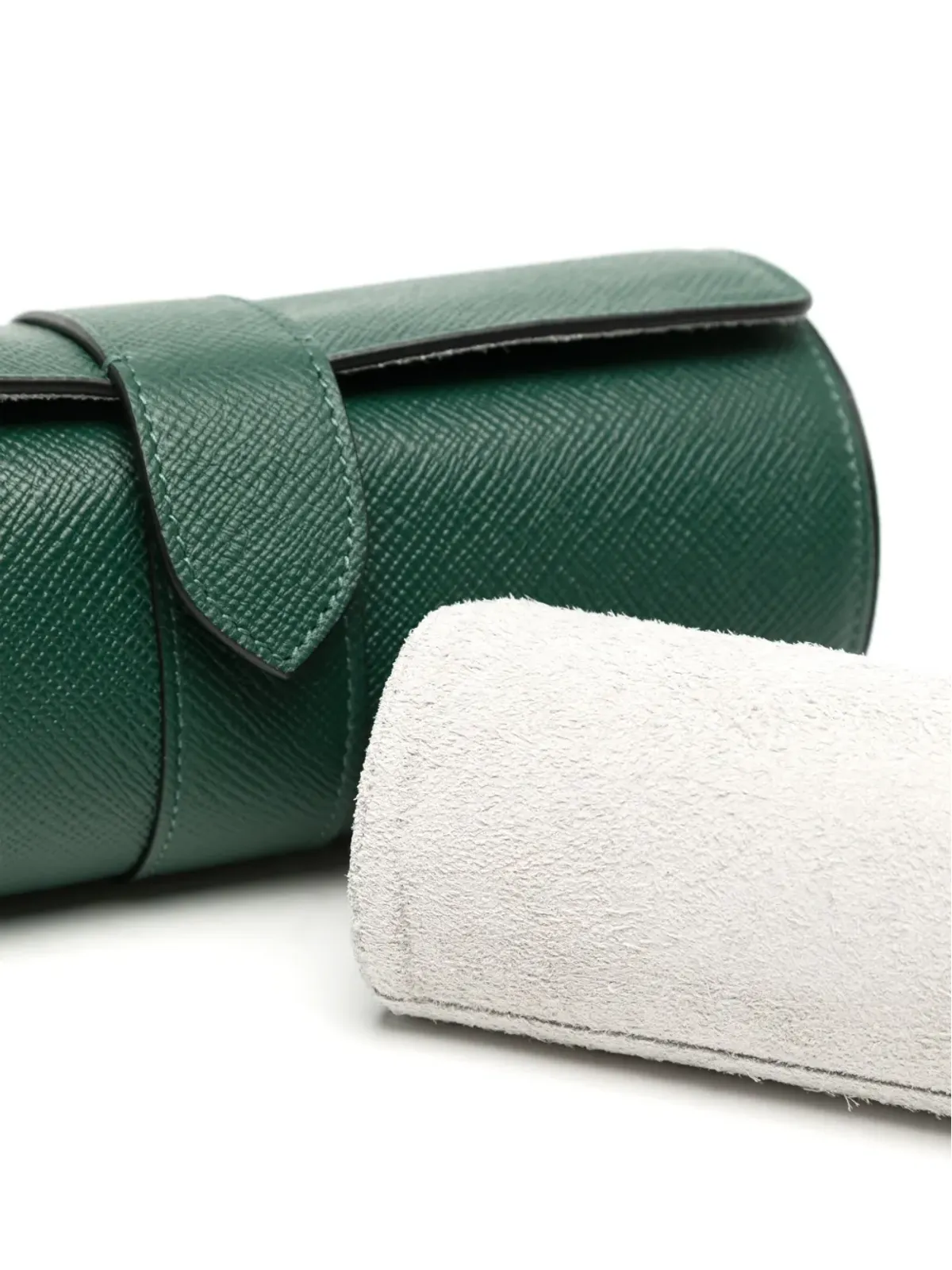 Smythson パナマレザー 3本ウォッチロール グリーン - 画像3