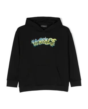 Versace Kids ロゴ刺繍入りコットンフーディ - サムネイル1