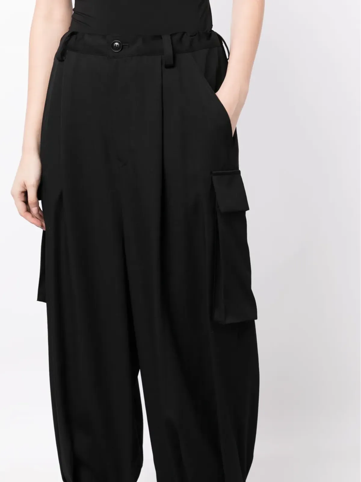 Yohji Yamamoto ドロップクロッチ ウールパンツ - 画像5