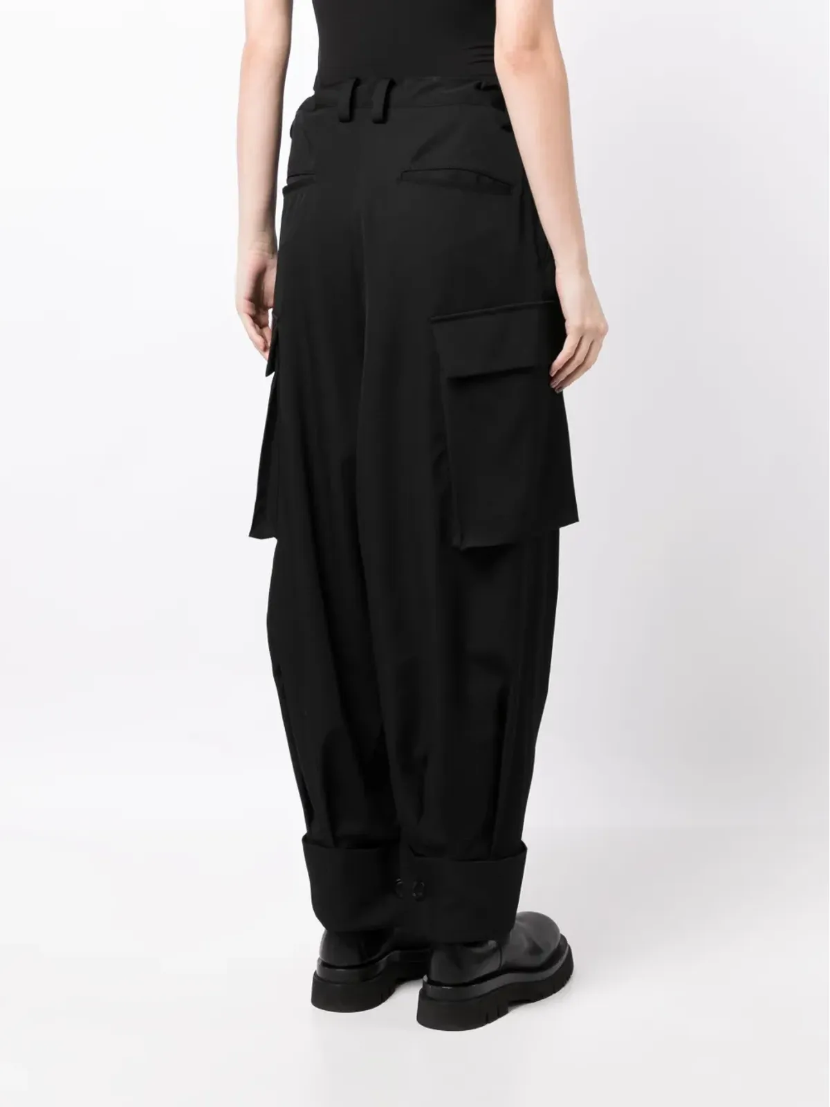 Yohji Yamamoto ドロップクロッチ ウールパンツ - 画像4