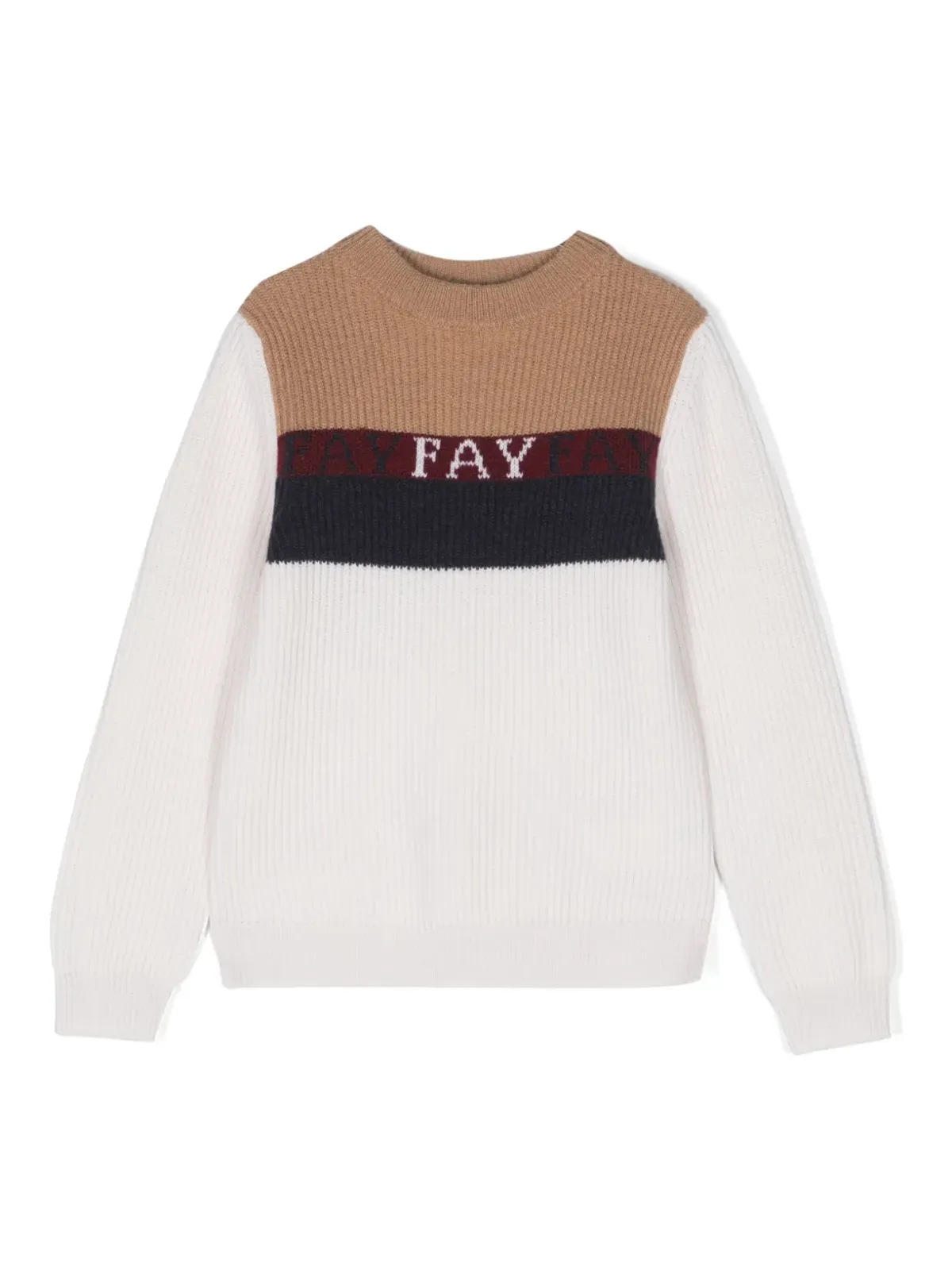Fay Kids ロゴ入りインターシャニットジャンパー - 画像1