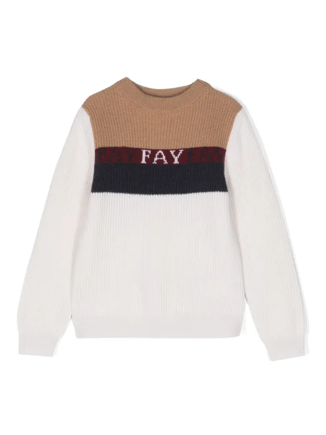 Fay Kids Fay Kids ロゴ入りインターシャニットジャンパーの商品画像