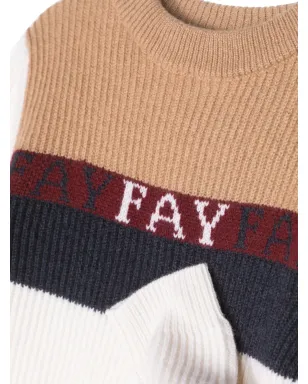Fay Kids ロゴ入りインターシャニットジャンパー - サムネイル3