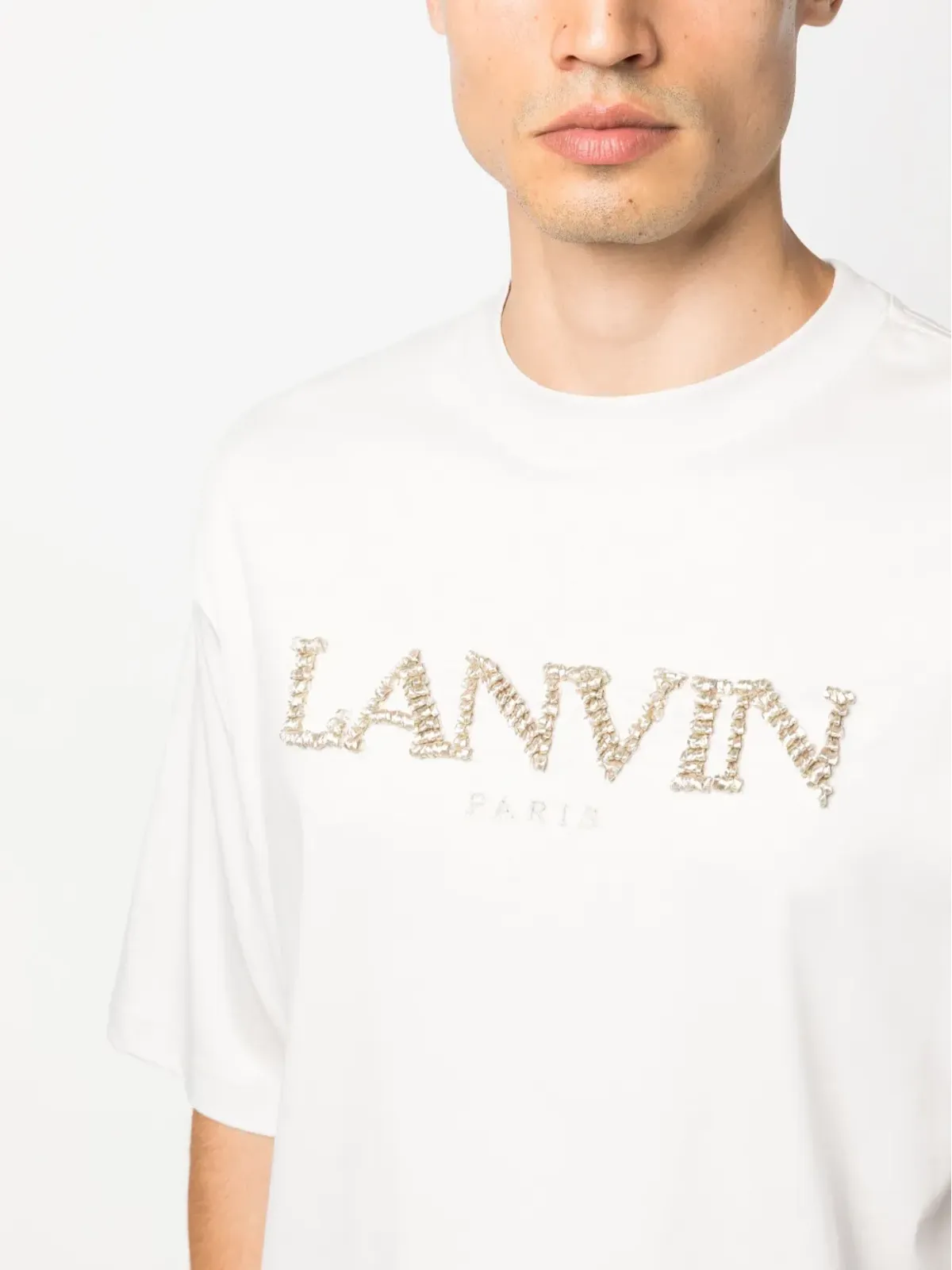Lanvin ロゴ刺繍 コットンTシャツ - 画像5