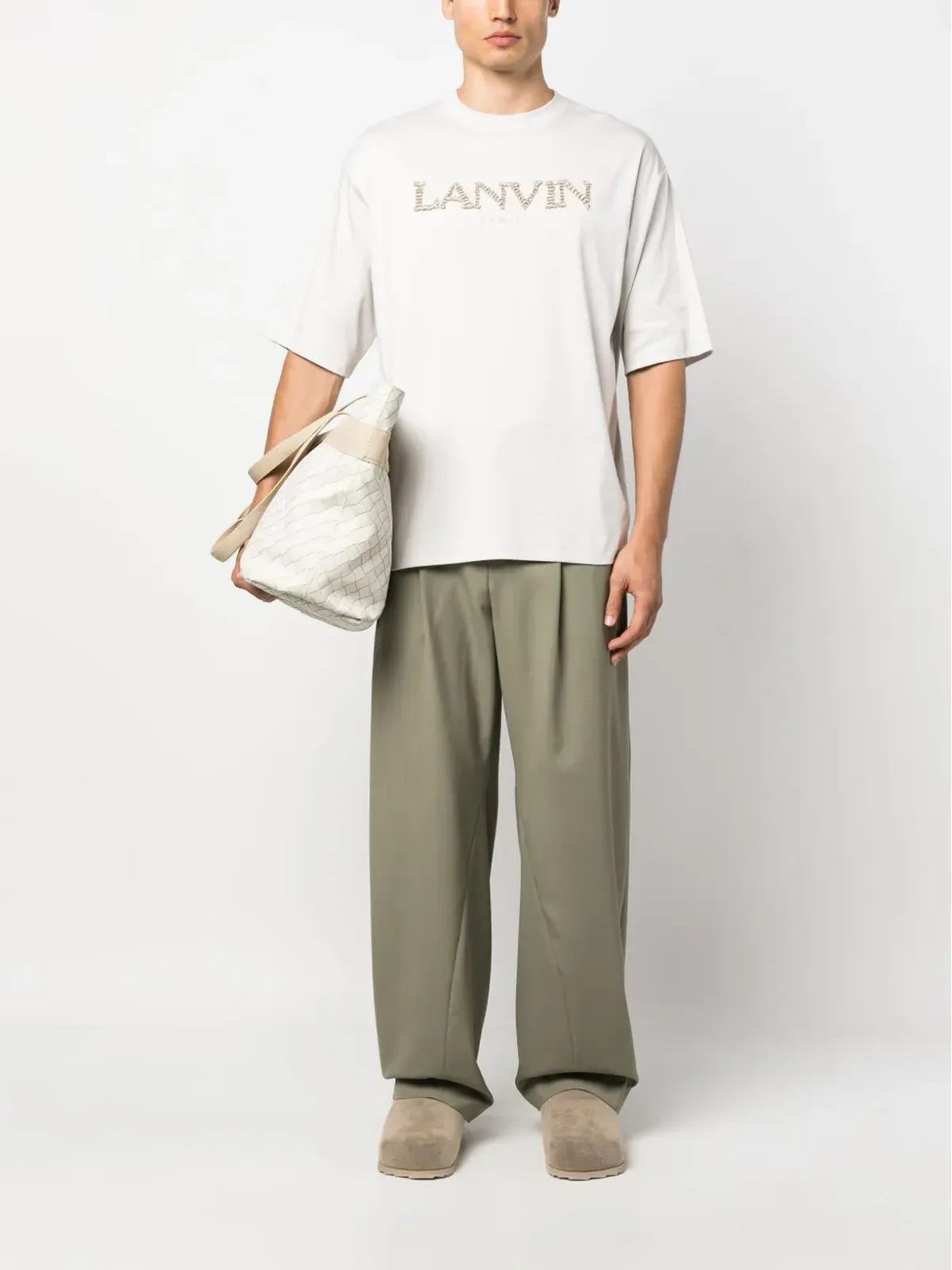 Lanvin ロゴ刺繍 コットンTシャツ - 画像2
