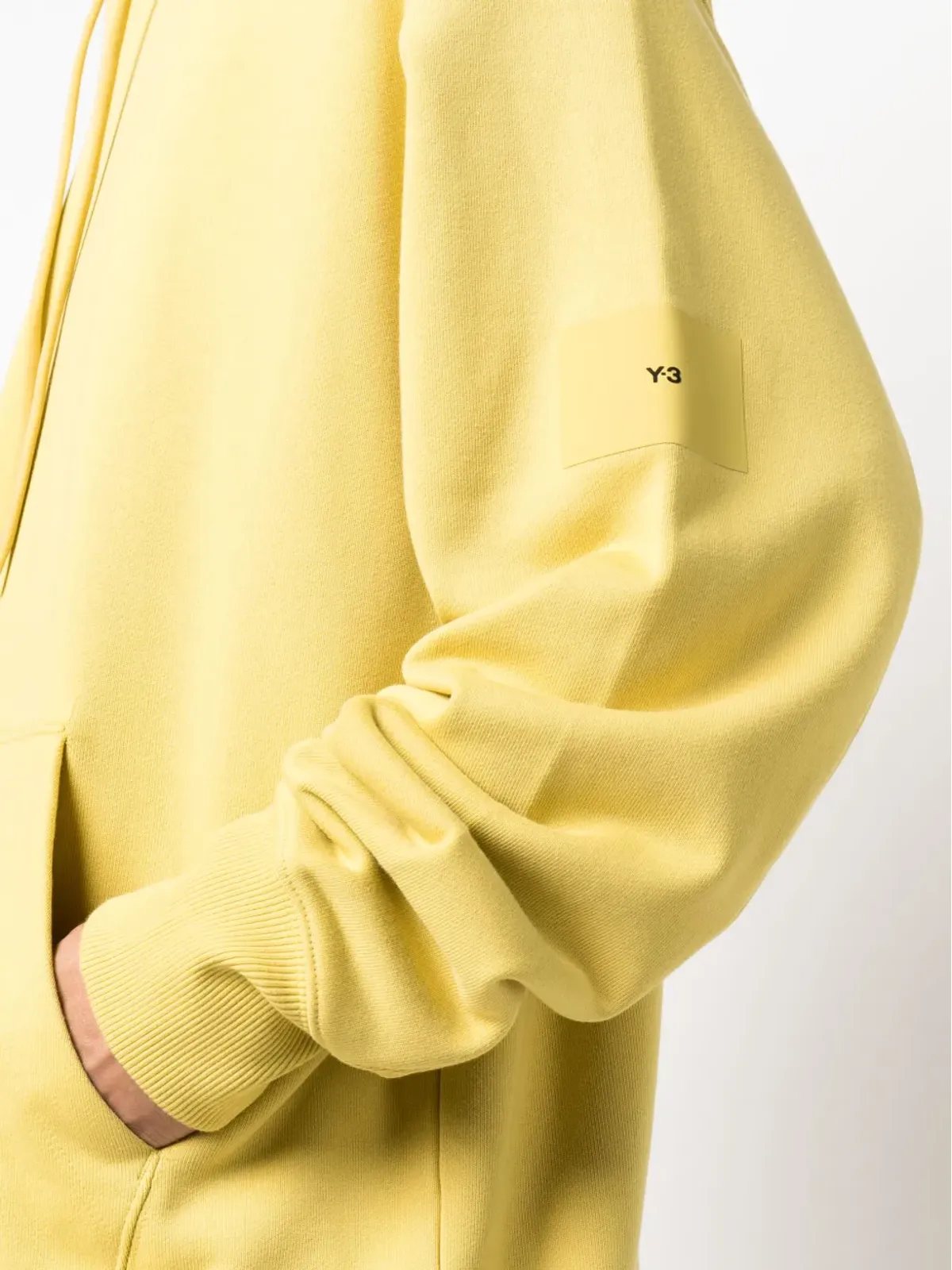 Y-3 ロゴプリント オーガニックコットン フード付きパーカー - イエロー - 画像5