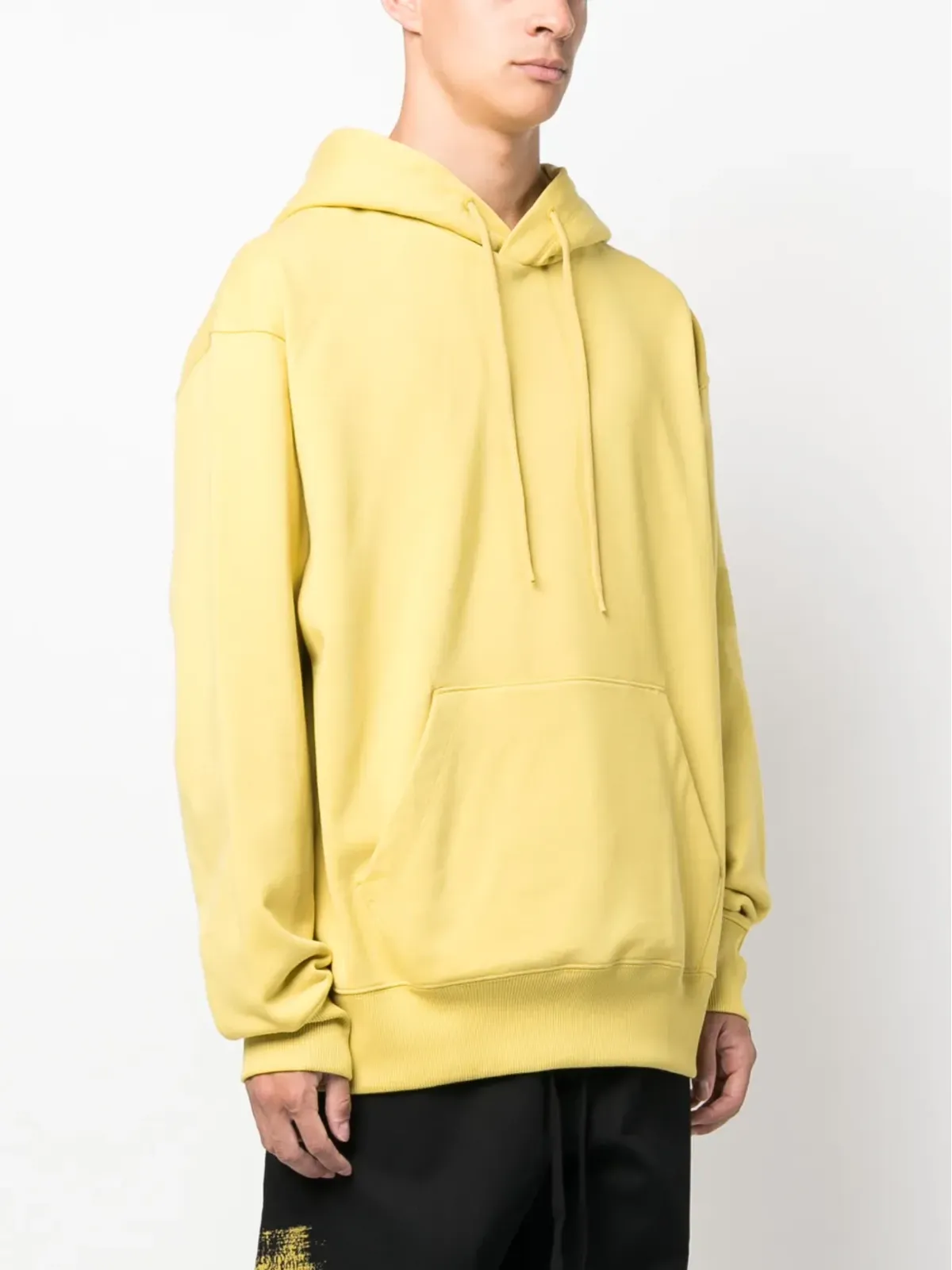 Y-3 ロゴプリント オーガニックコットン フード付きパーカー - イエロー - 画像3