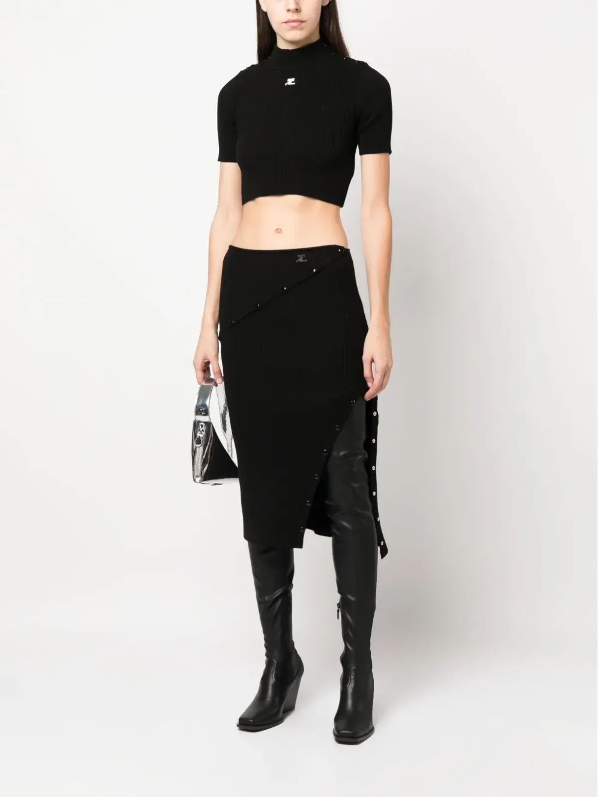 Courrèges デタッチャブルパネル ハイウエスト スカート - 画像2