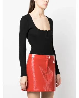 Courrèges ロゴ刺繍入り ロングスリーブ ヘンリーボディスーツ - サムネイル3
