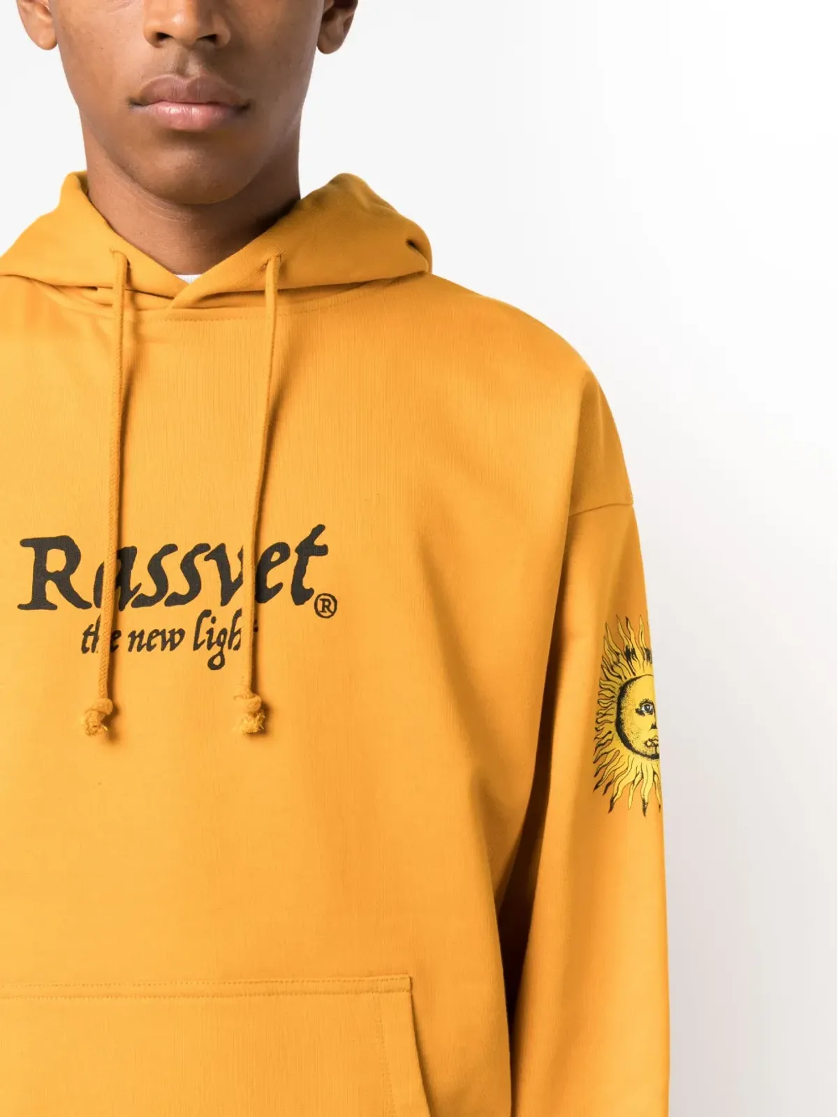 RASSVET ロゴプリント ドローストリング フーディ - イエロー - 画像5