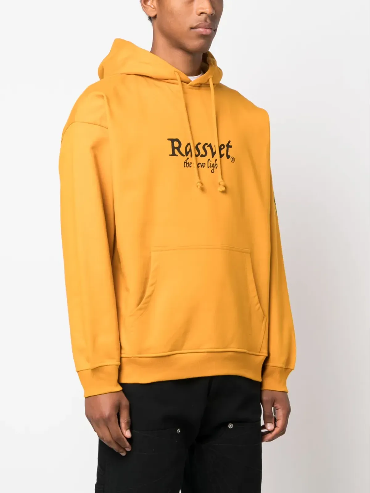 RASSVET ロゴプリント ドローストリング フーディ - イエロー - 画像3