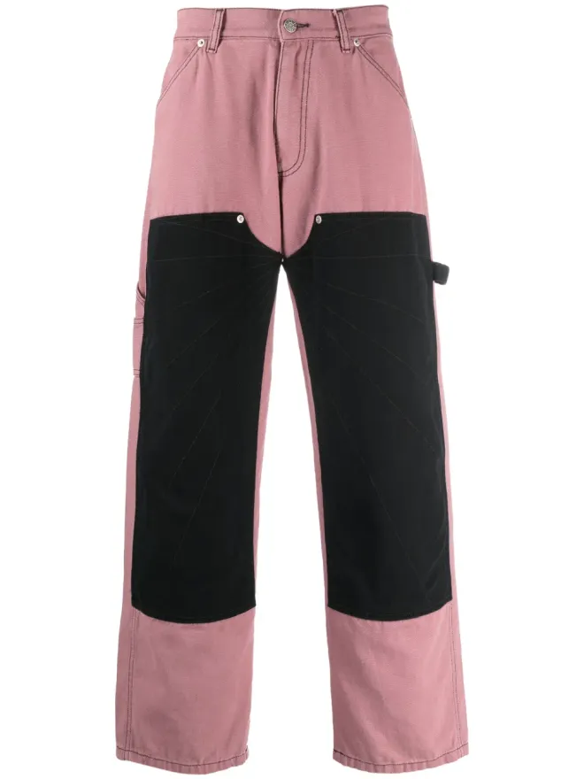 RASSVET RASSVET tonal-stitched knee-panel jeans - Pinkの商品画像