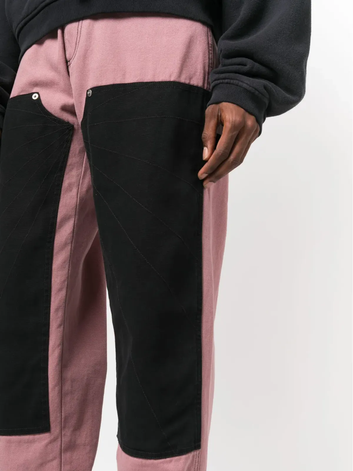 RASSVET tonal-stitched knee-panel jeans - Pink - 画像5