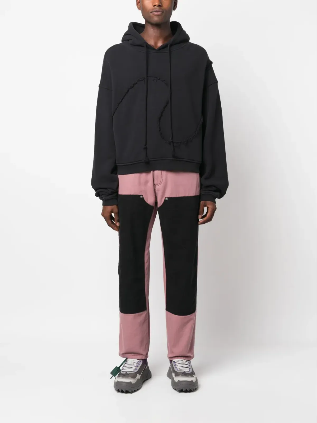 RASSVET tonal-stitched knee-panel jeans - Pink - 画像2