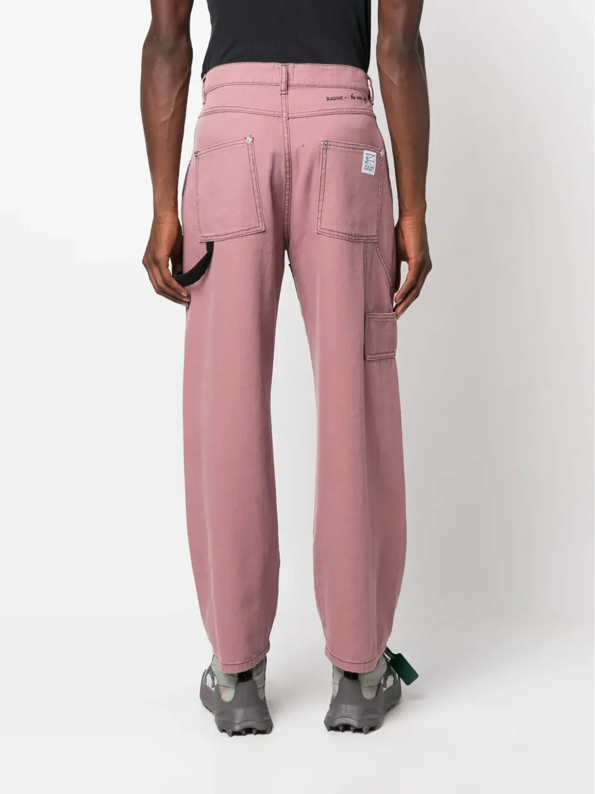 RASSVET tonal-stitched knee-panel jeans - Pink - 画像4