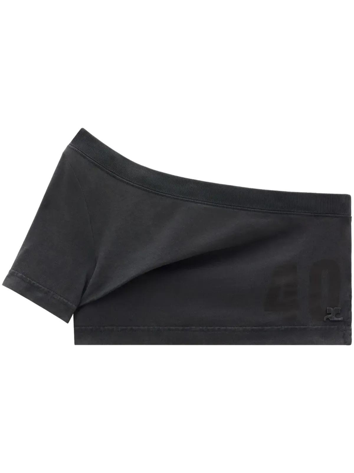 Courrèges Tuba one-shoulder crop top - Grey - 画像1