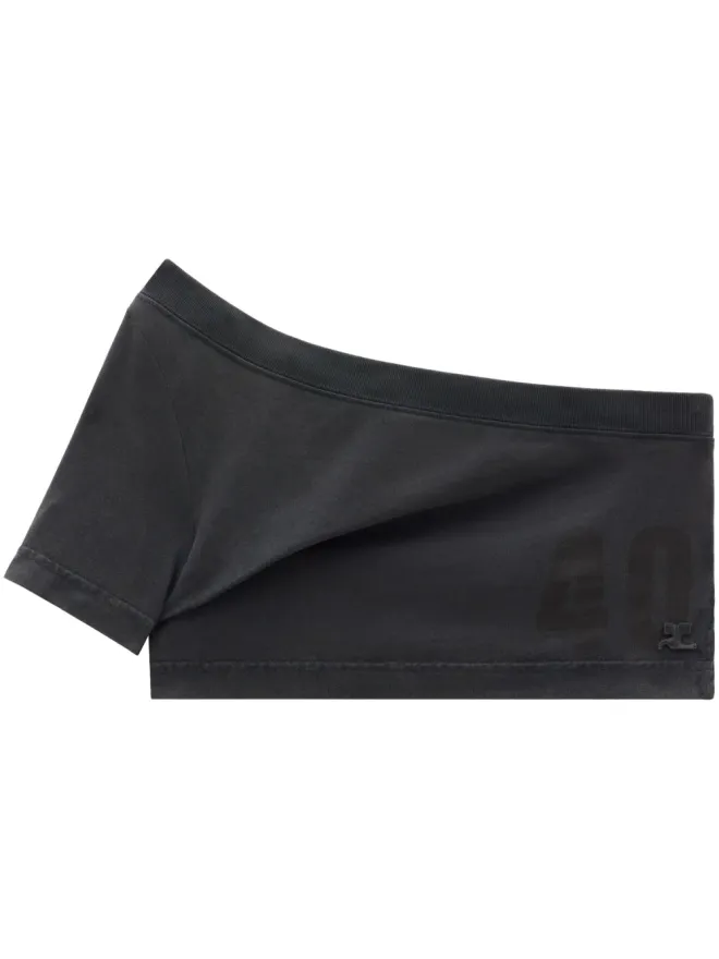 Courrèges Courrèges Tuba one-shoulder crop top - Greyの商品画像