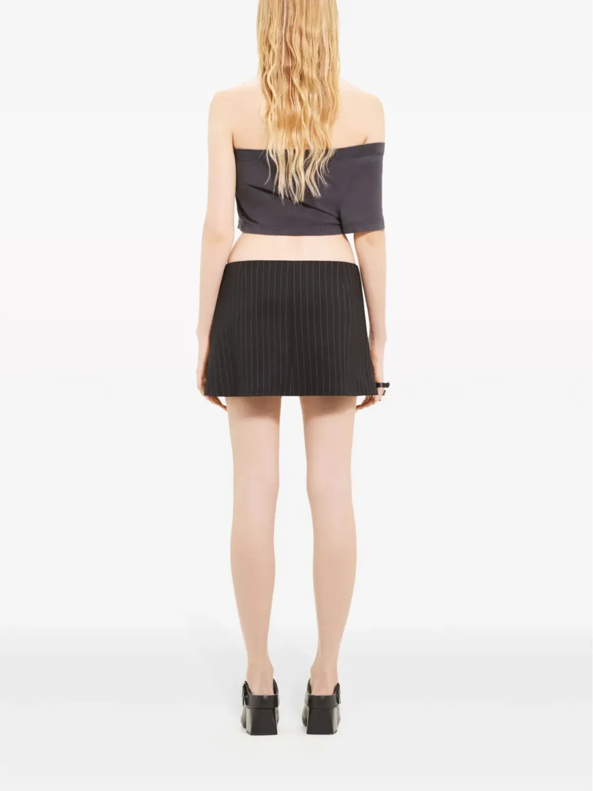 Courrèges Tuba one-shoulder crop top - Grey - 画像4