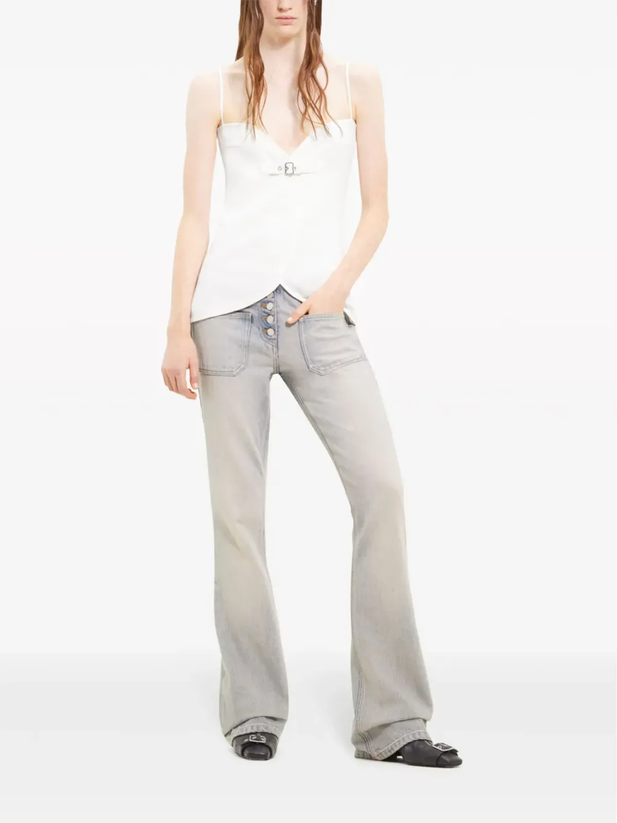 Courrèges エリプス型バックルアップリケ タンクトップ - 画像2