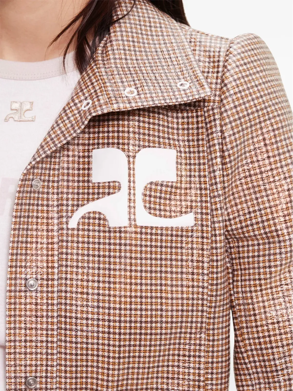 Courrèges Reedition チェック柄ビニールジャケット - 画像5