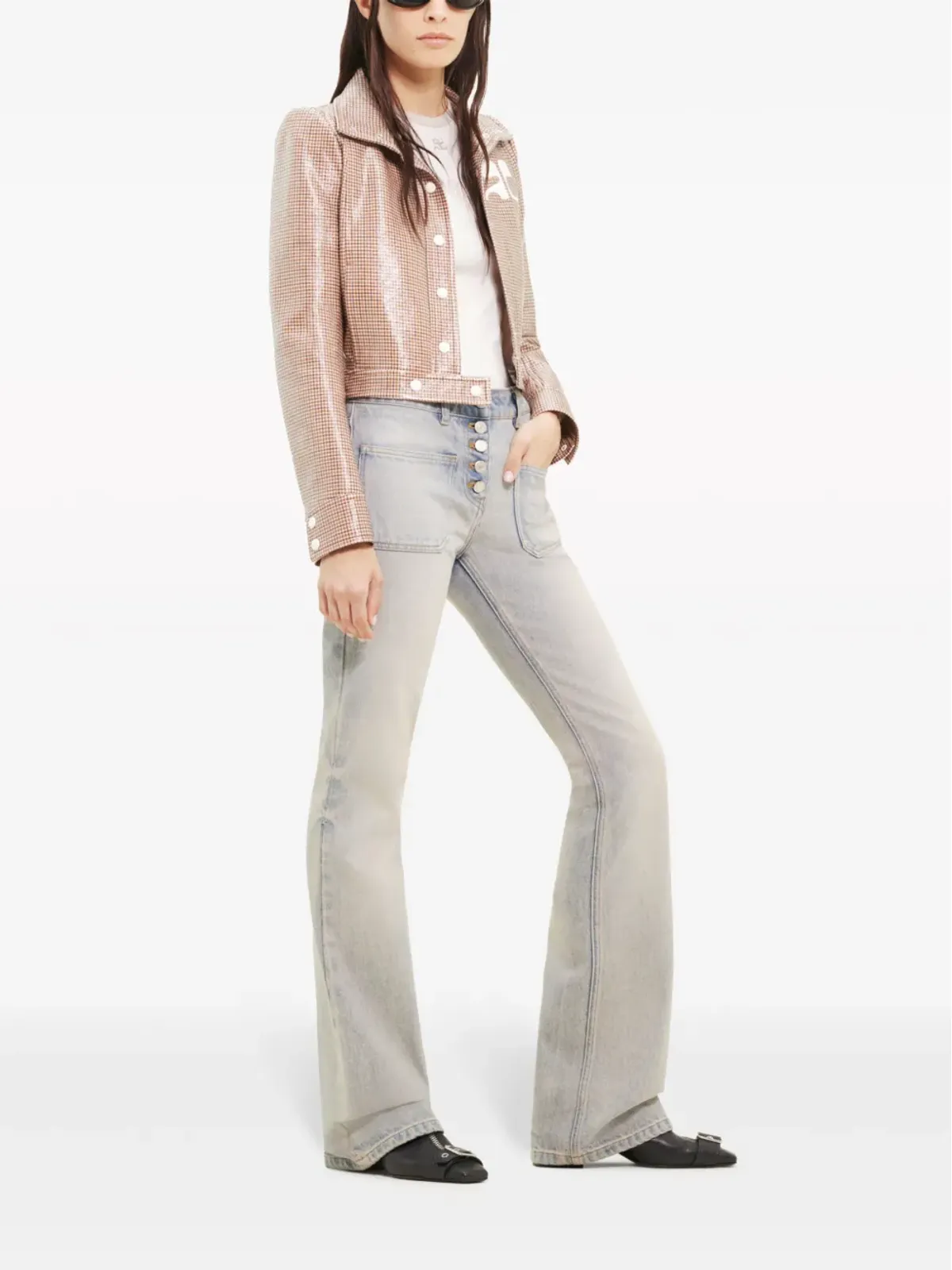 Courrèges Reedition チェック柄ビニールジャケット - 画像3