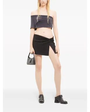 Courrèges ツイストディテール ピンストライプ ミニスカート - サムネイル2