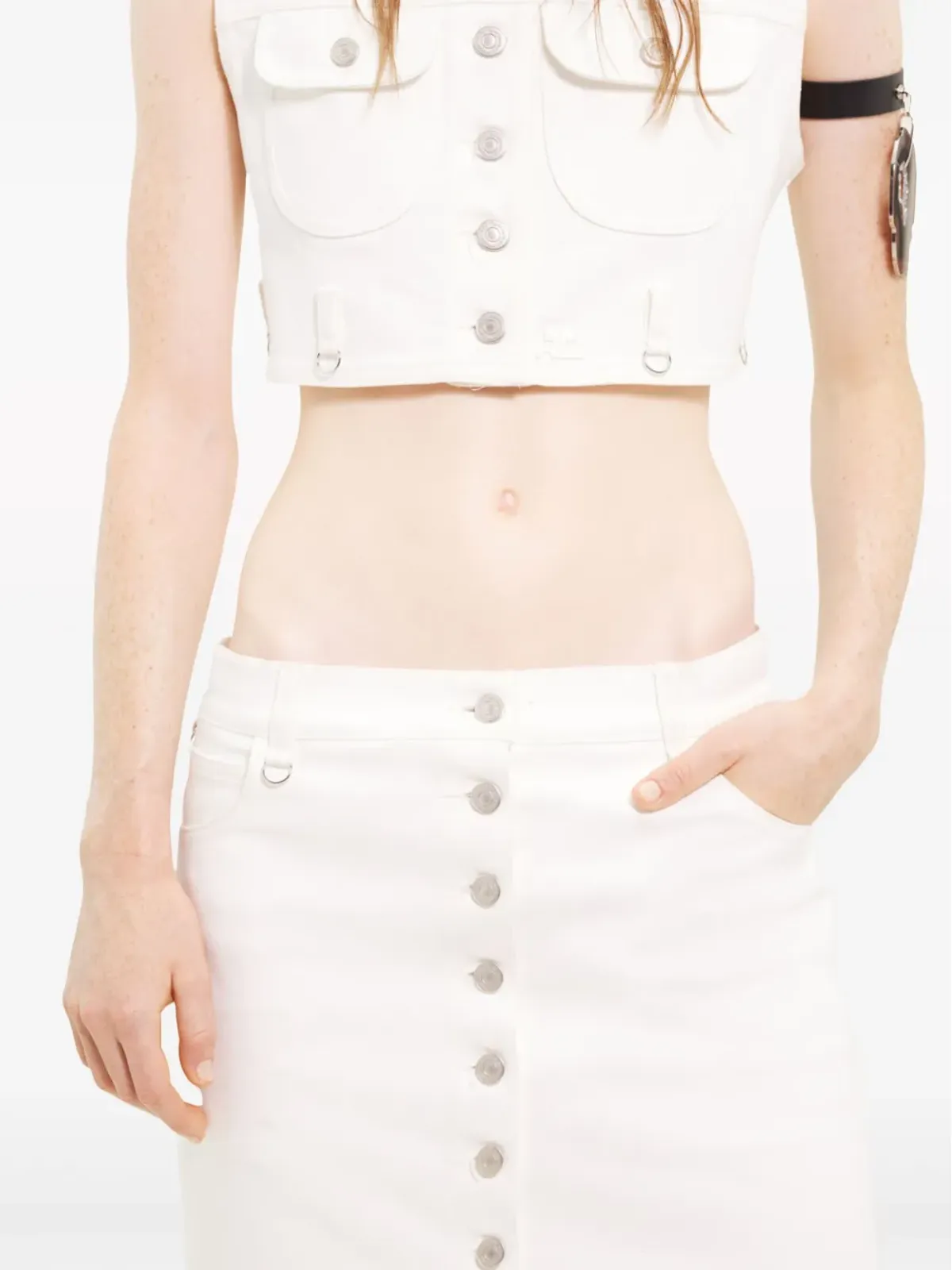 Courrèges ローライズデニムミディスカート - 画像5