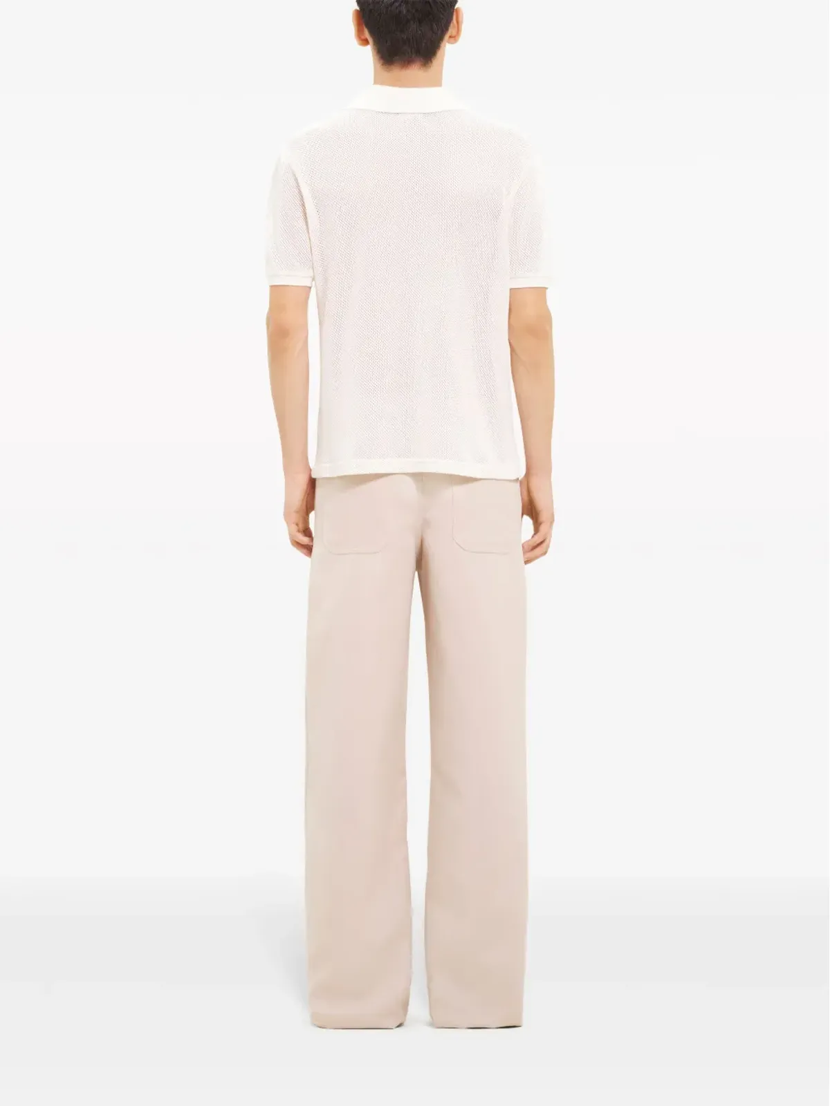 Courrèges ACロゴアップリケ メッシュ ポロシャツ - 画像4