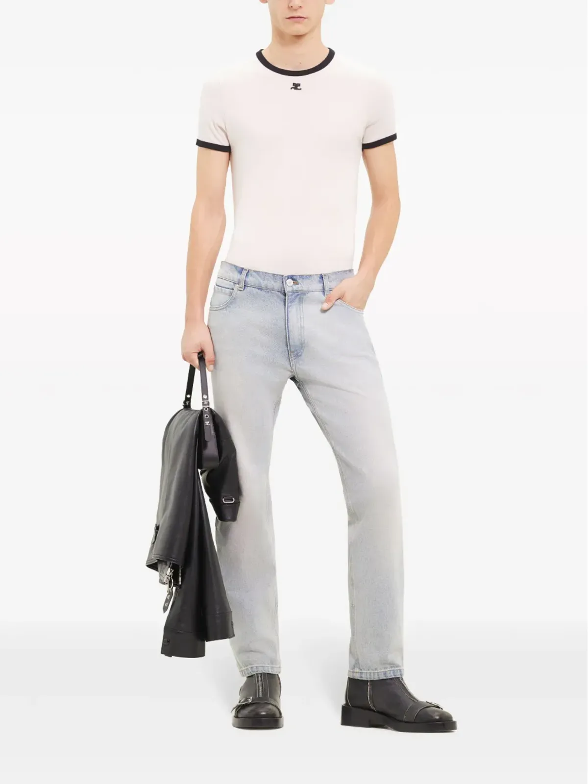 Courrèges テーパードデニムジーンズ - 画像2