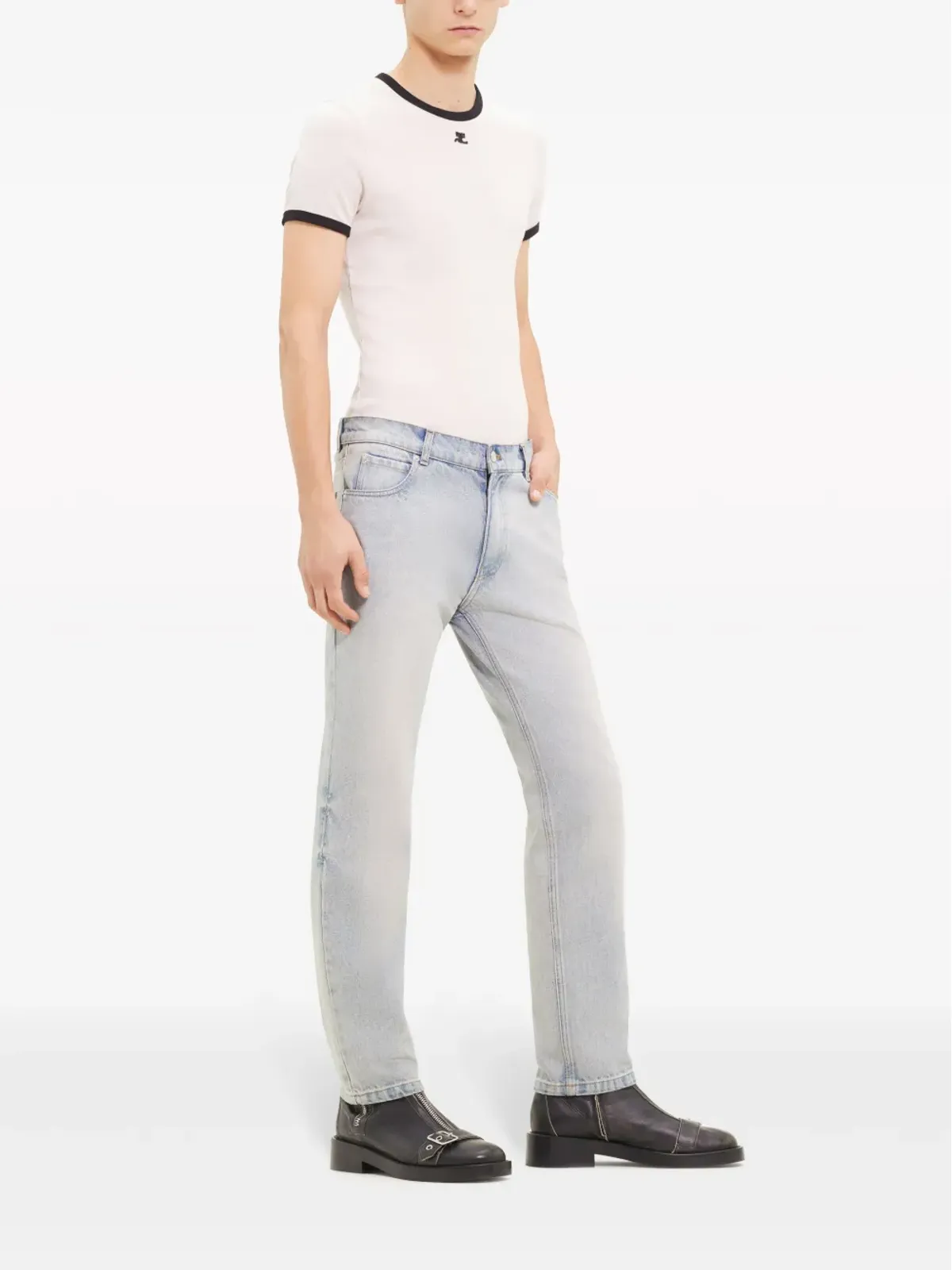 Courrèges テーパードデニムジーンズ - 画像3