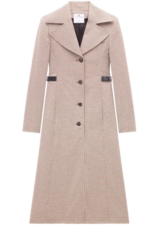 Courrèges Courrèges チェック柄ウール混紡ロングコートの商品画像