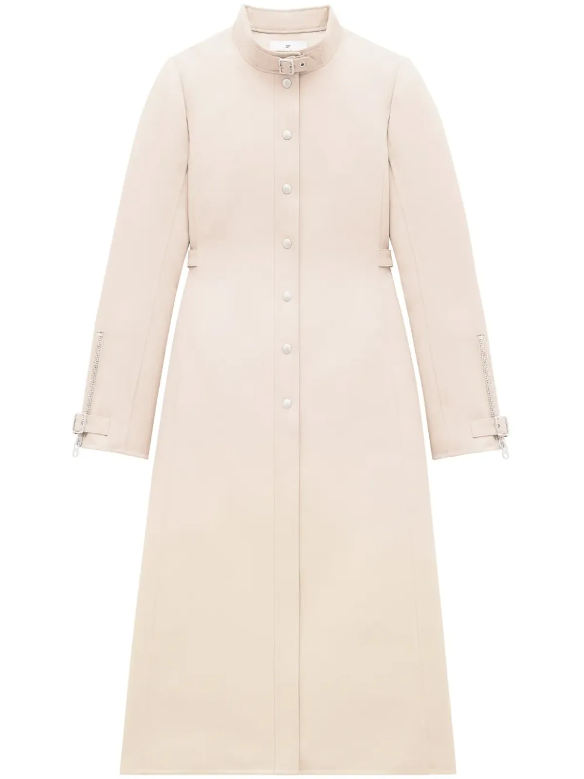 Courrèges バックル付きツイル ロングコート - 画像1