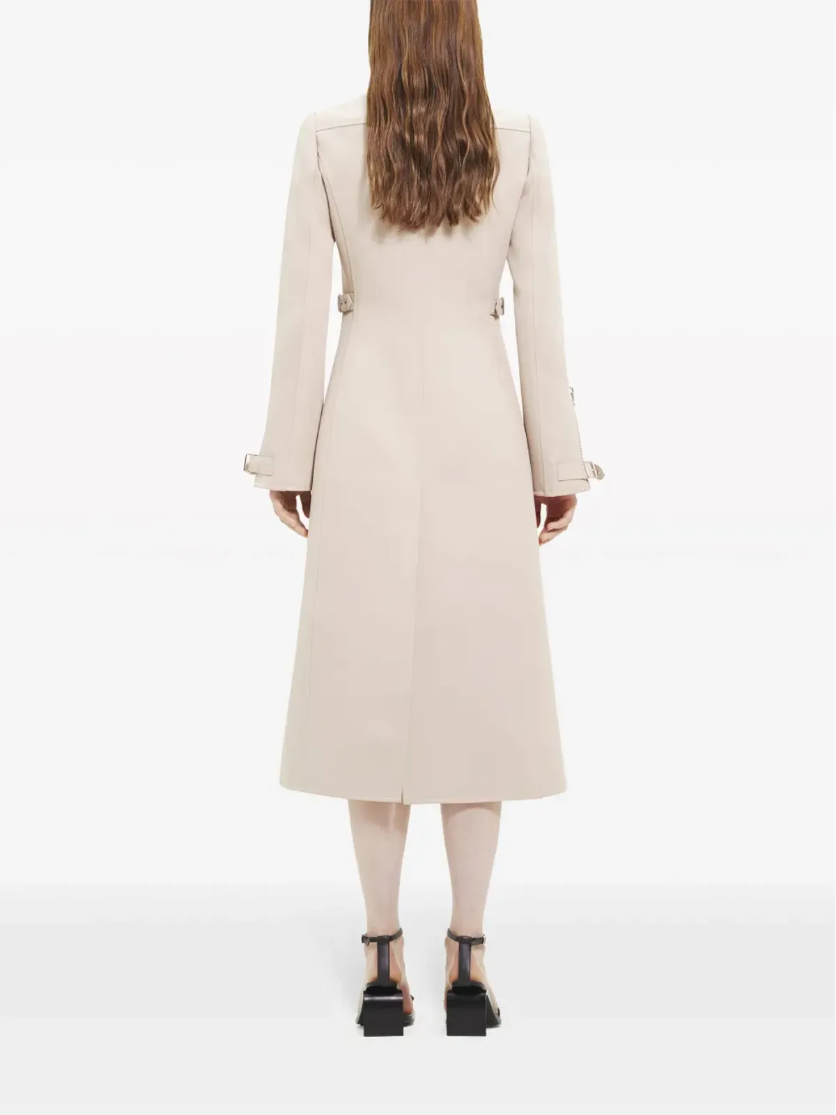 Courrèges バックル付きツイル ロングコート - 画像4