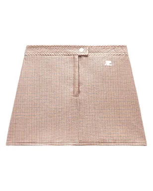 Courrèges Re-Edition チェック柄ミニスカート ブラウン - サムネイル1