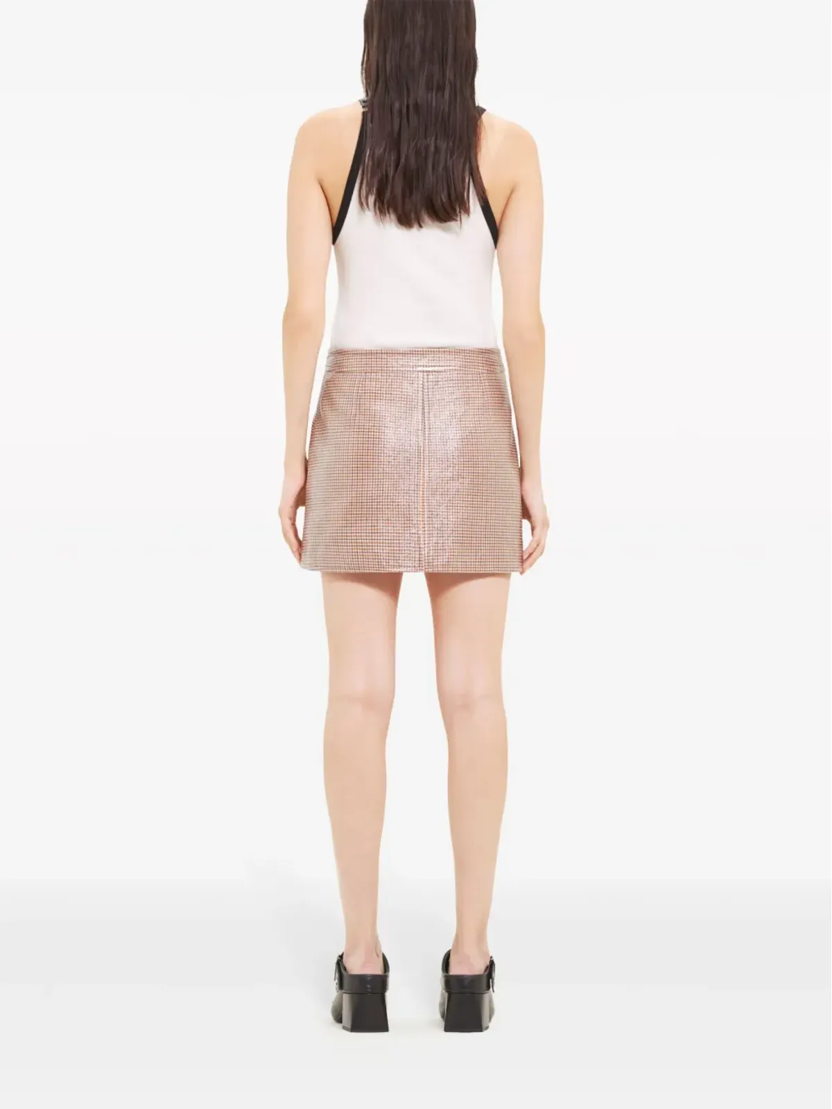 Courrèges Re-Edition チェック柄ミニスカート ブラウン - 画像4