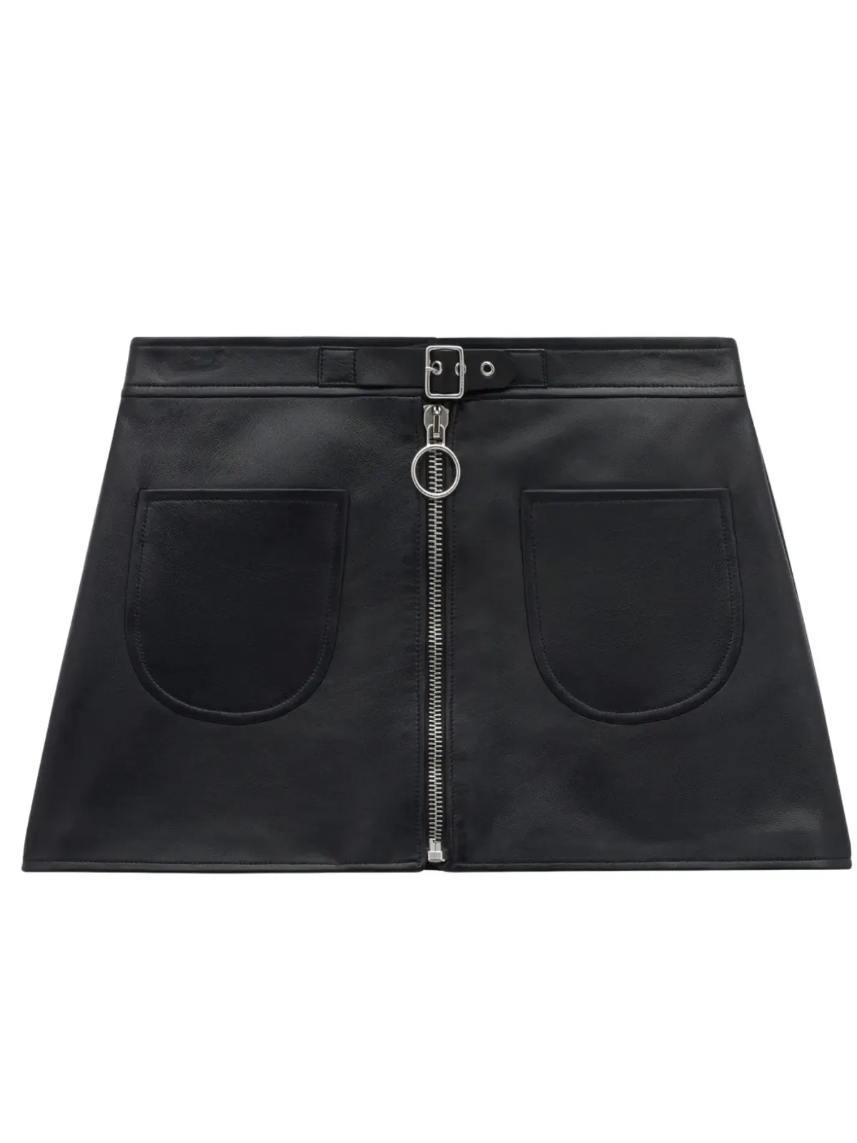 Courrèges ジップアップ レザー ミニスカート - ブラック - 画像1
