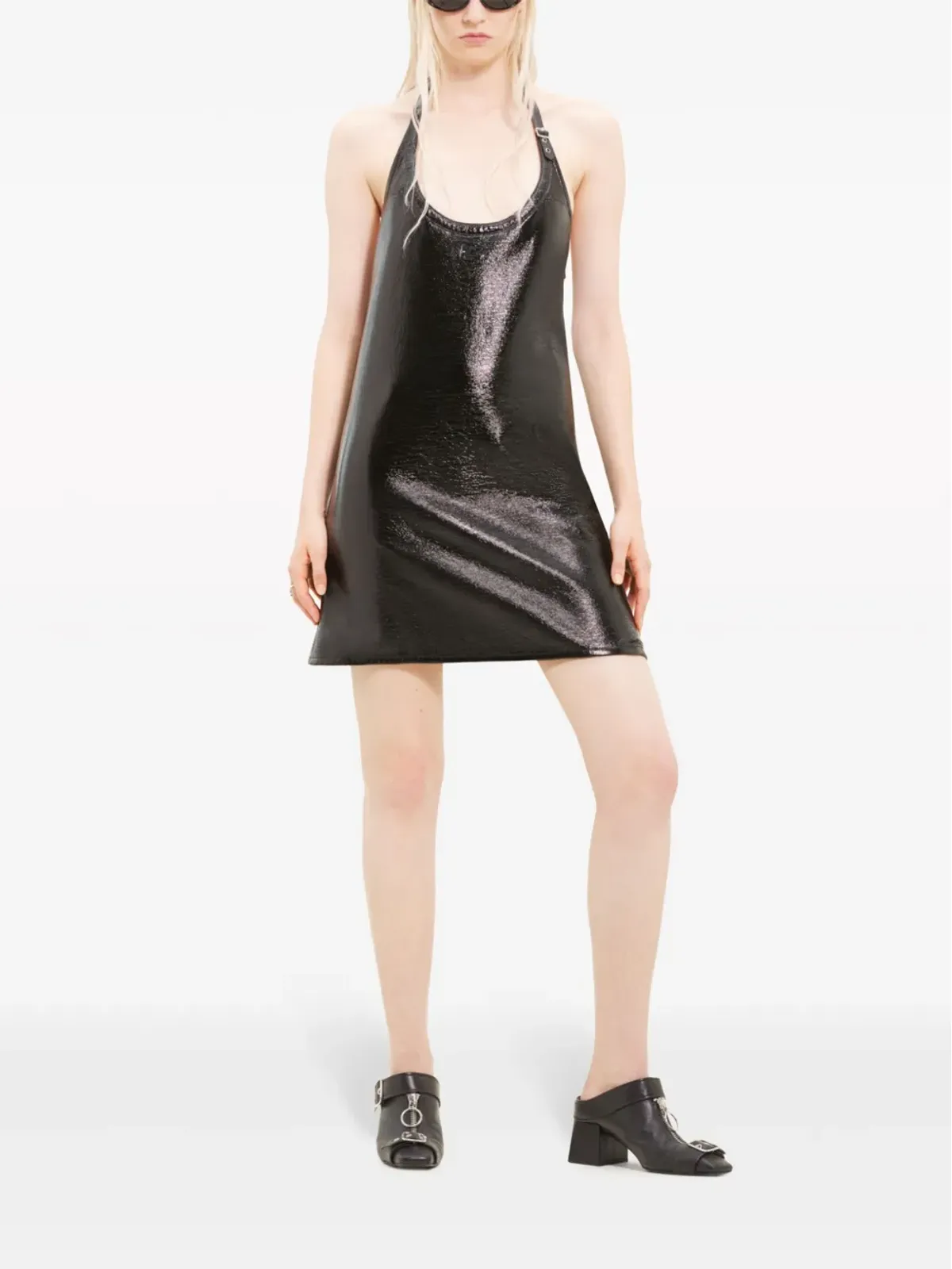 Courrèges バックルディテール ホルターネック ミニドレス - 画像2