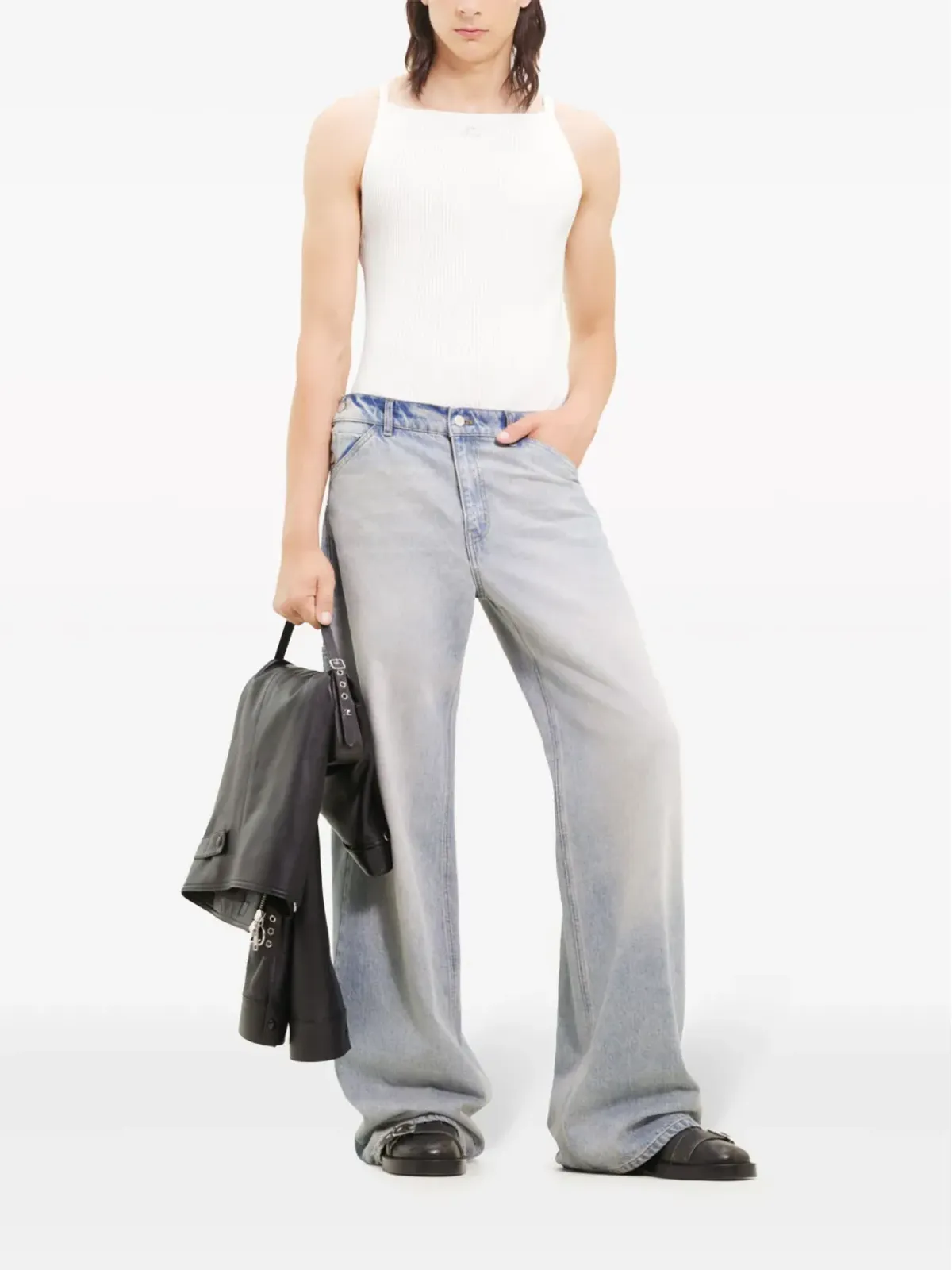 Courrèges ribbed-knit tank top - White - 画像2
