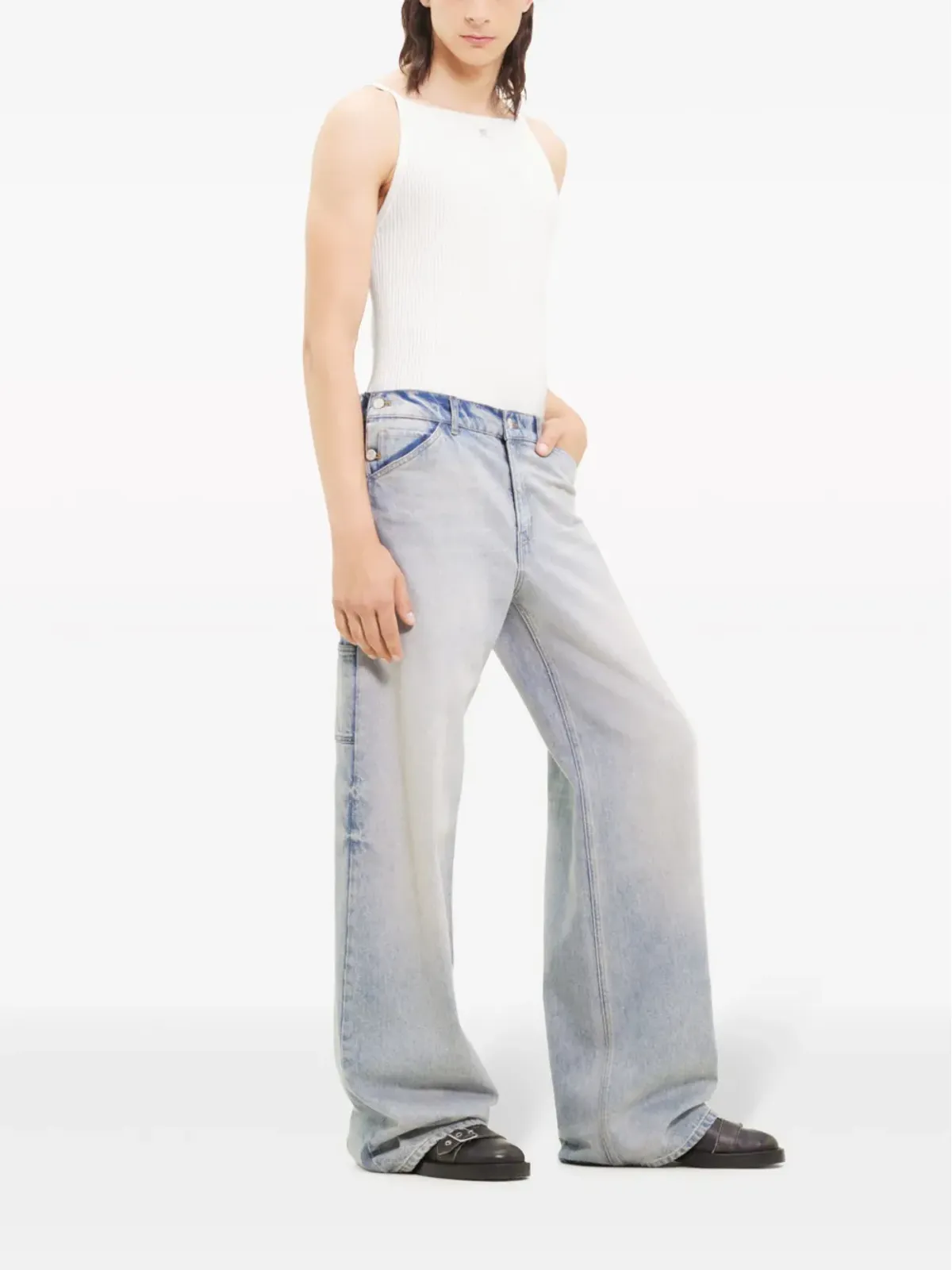 Courrèges ribbed-knit tank top - White - 画像3